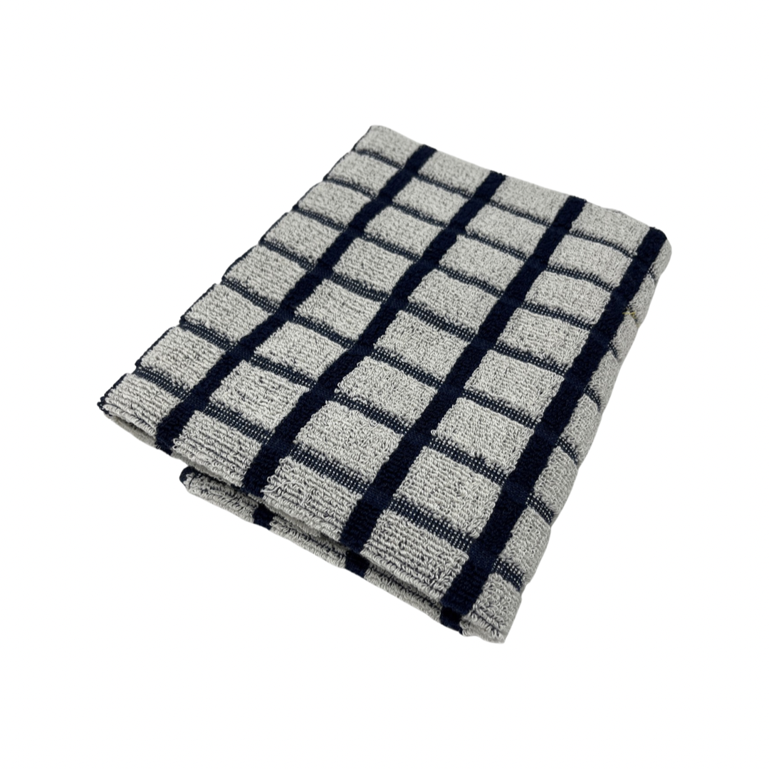 Terry towel (blue/white check)