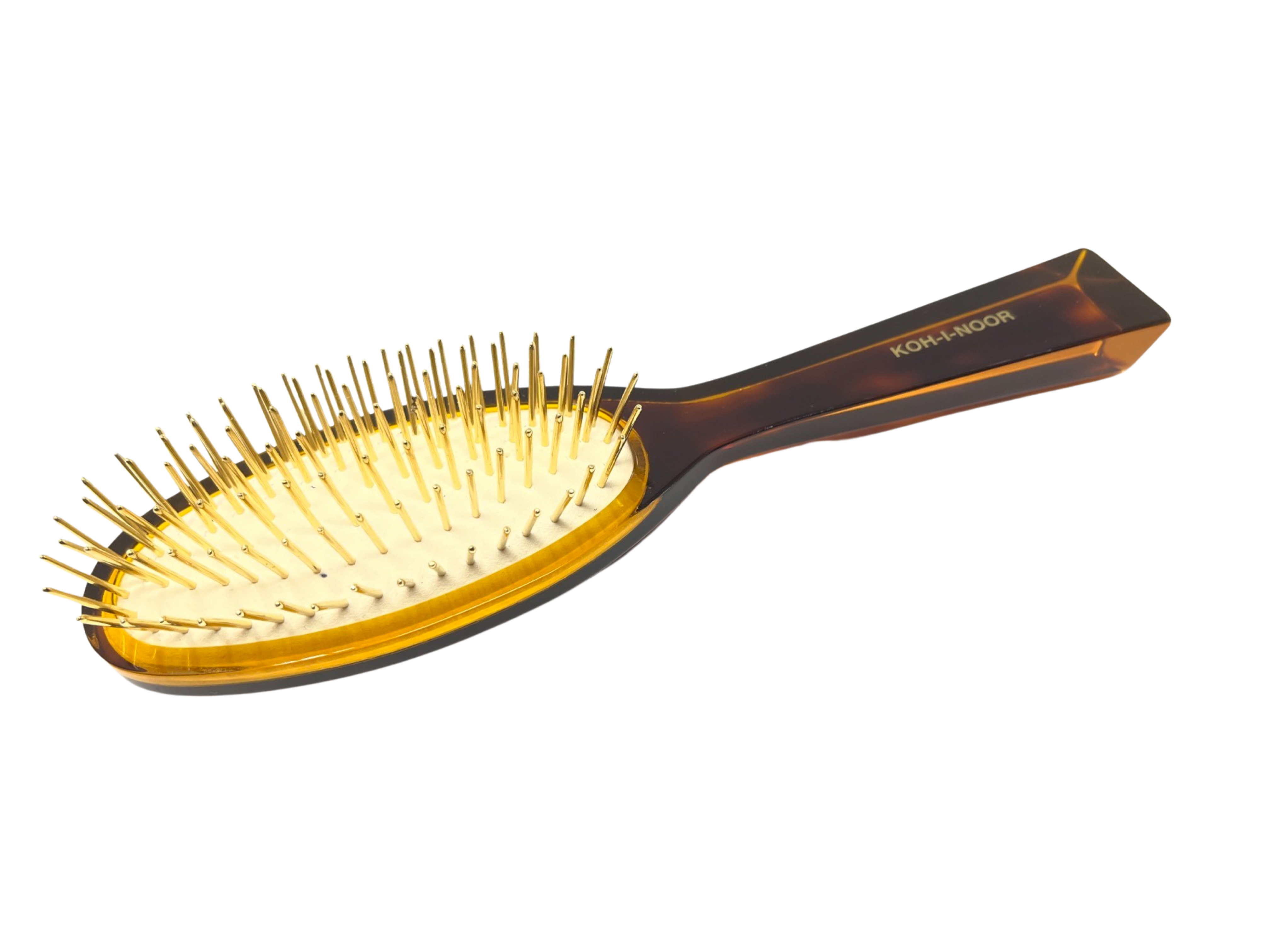 Exclusive hairbrush with metal pins