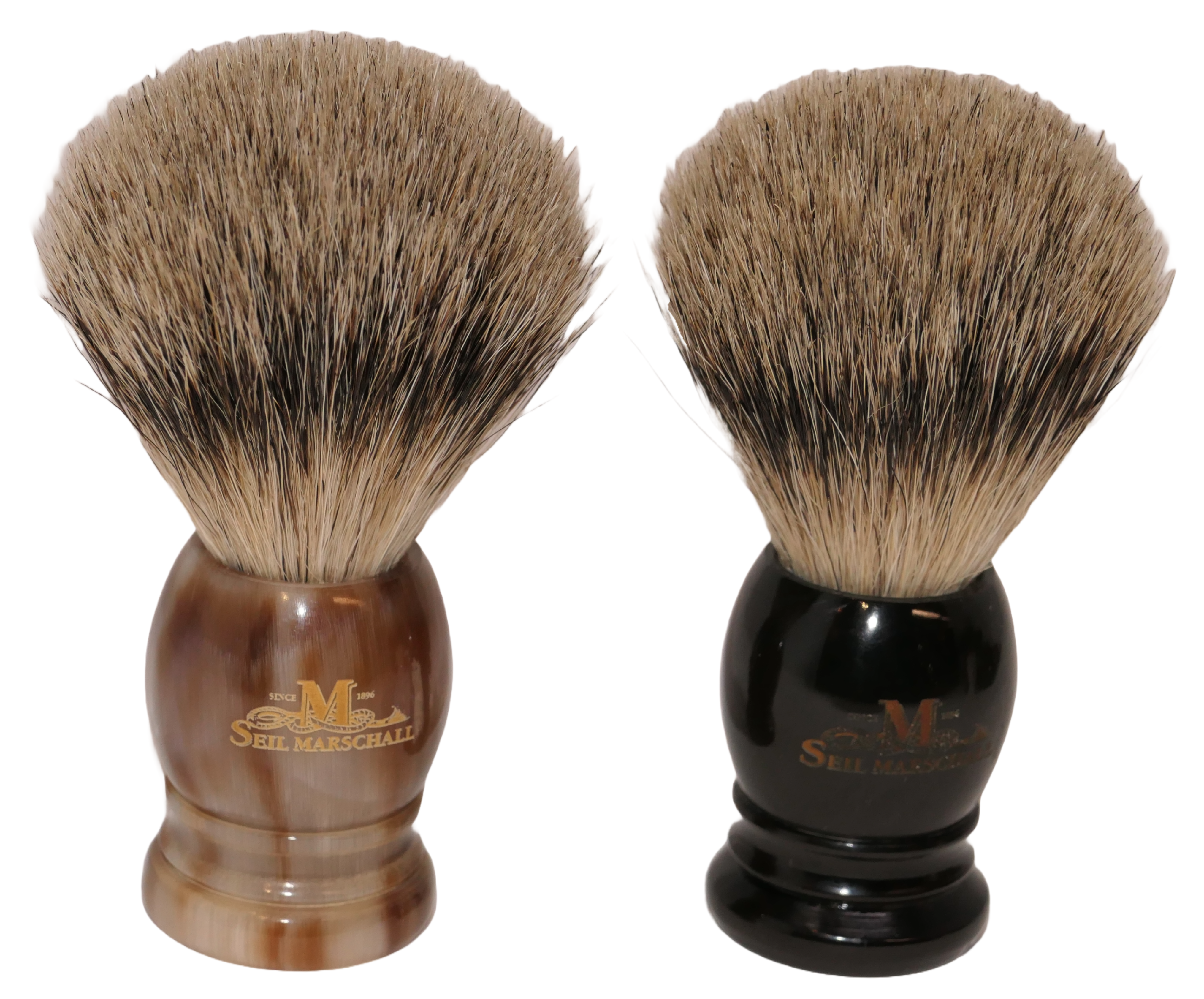 Shaving brush buffalo horn silver tip (small)