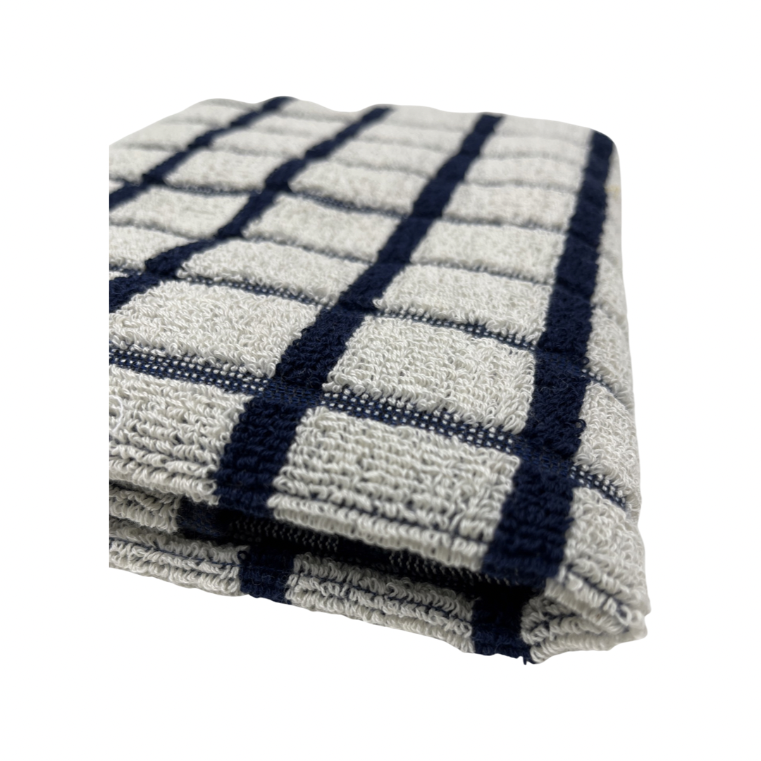 Terry towel (blue/white check)