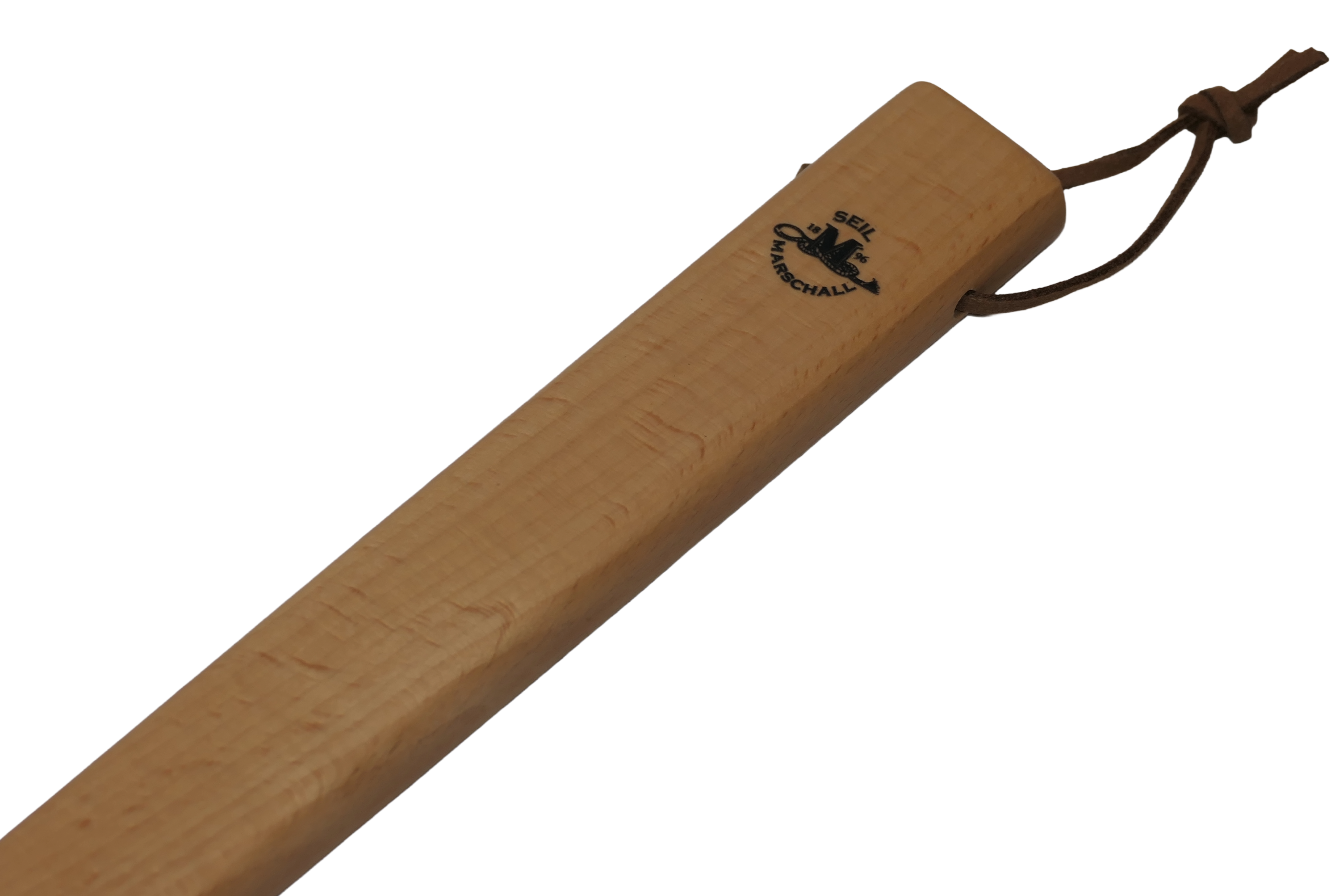 Extra-long shoehorn made of lacquered beech wood