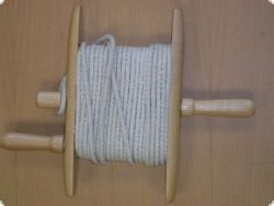 Washing rope on wooden spindle