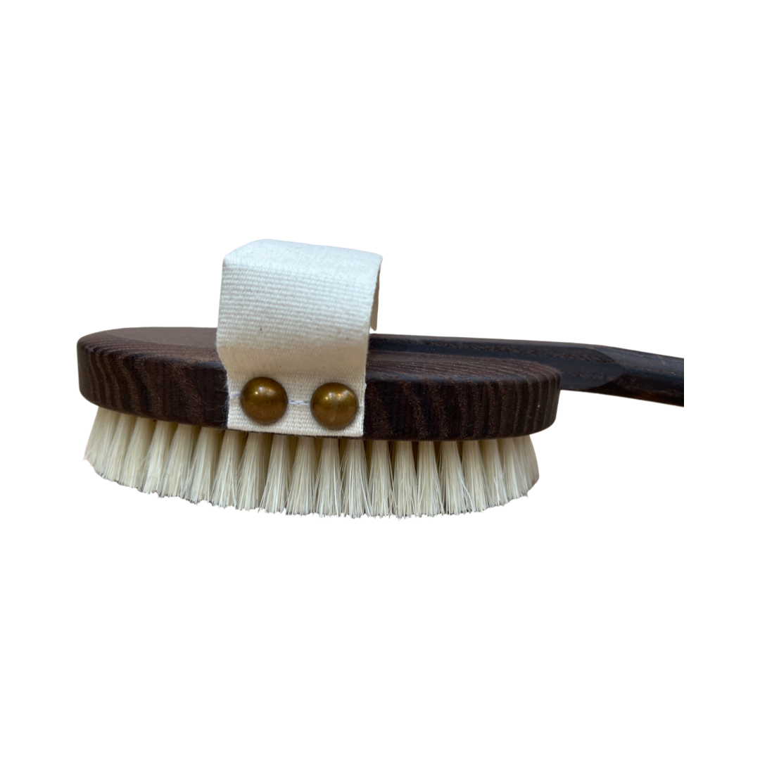 bath/ massage brush made of thermowood