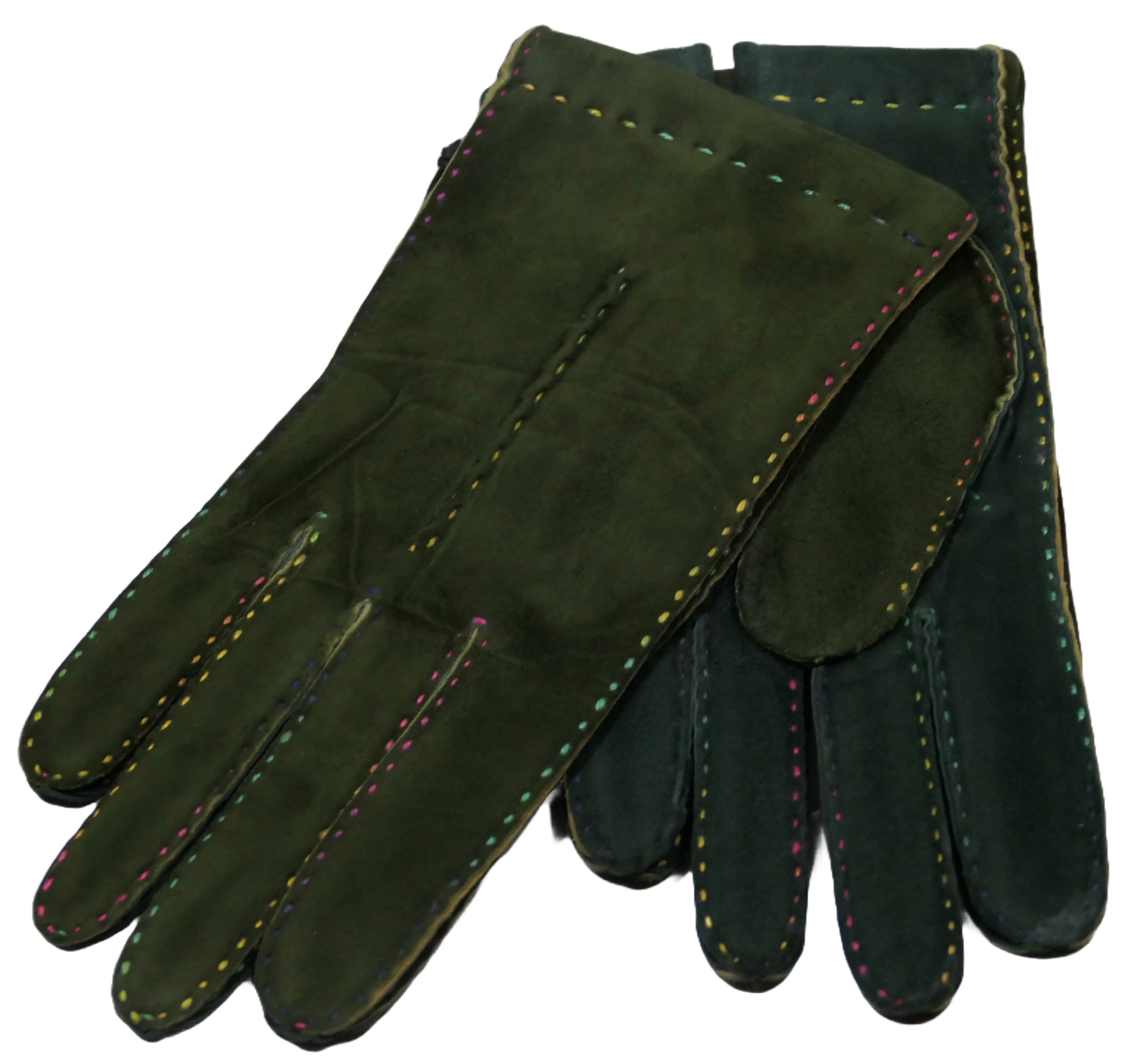 Goatskin gloves green