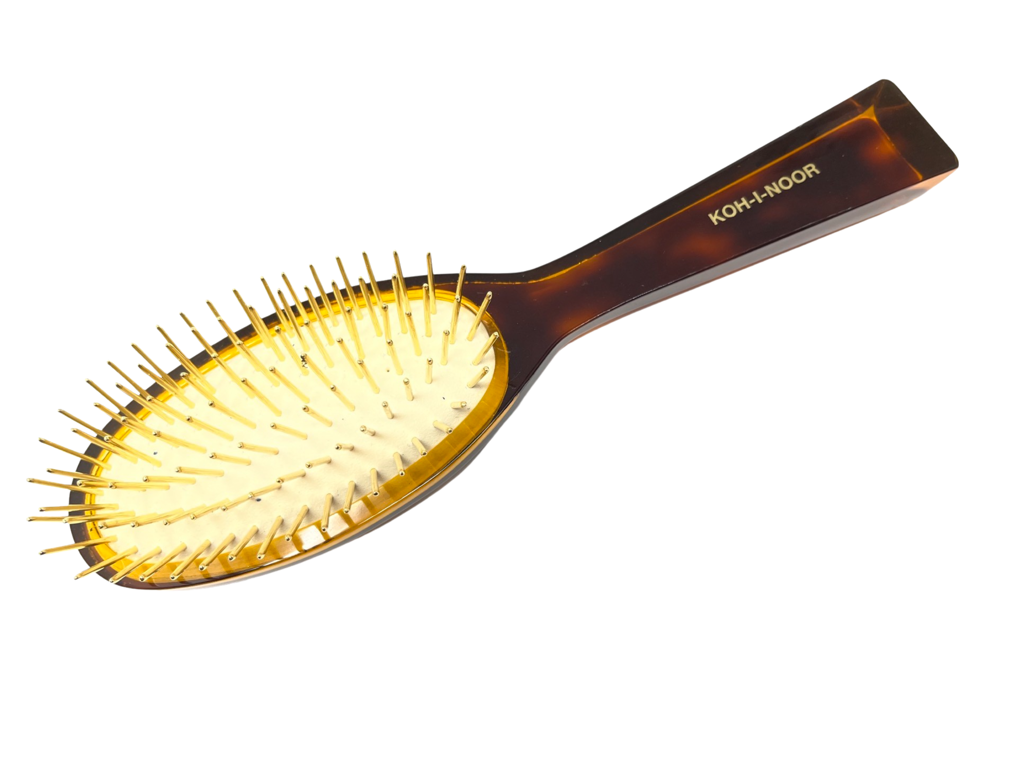 Exclusive hairbrush with metal pins