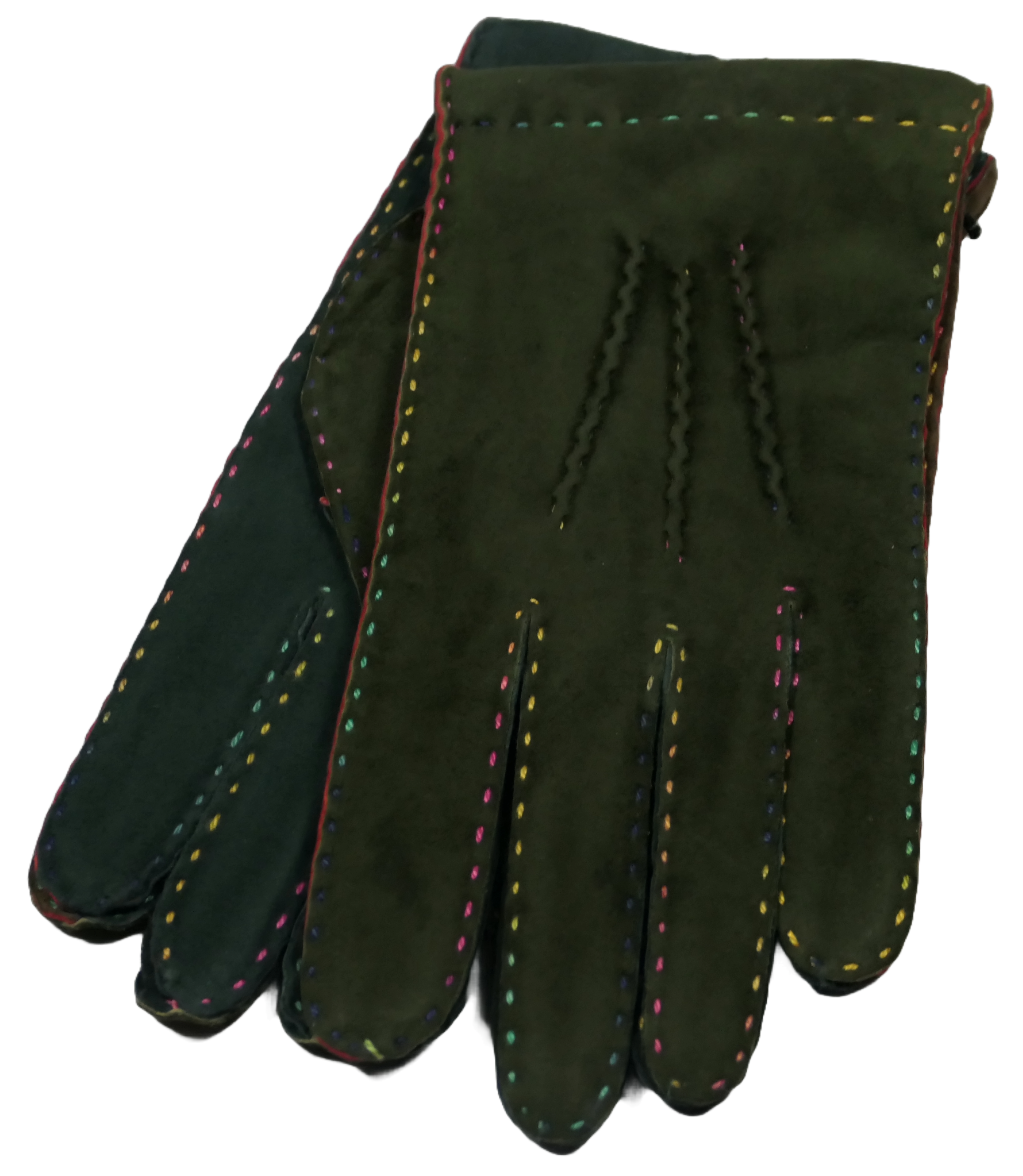 Goatskin gloves green