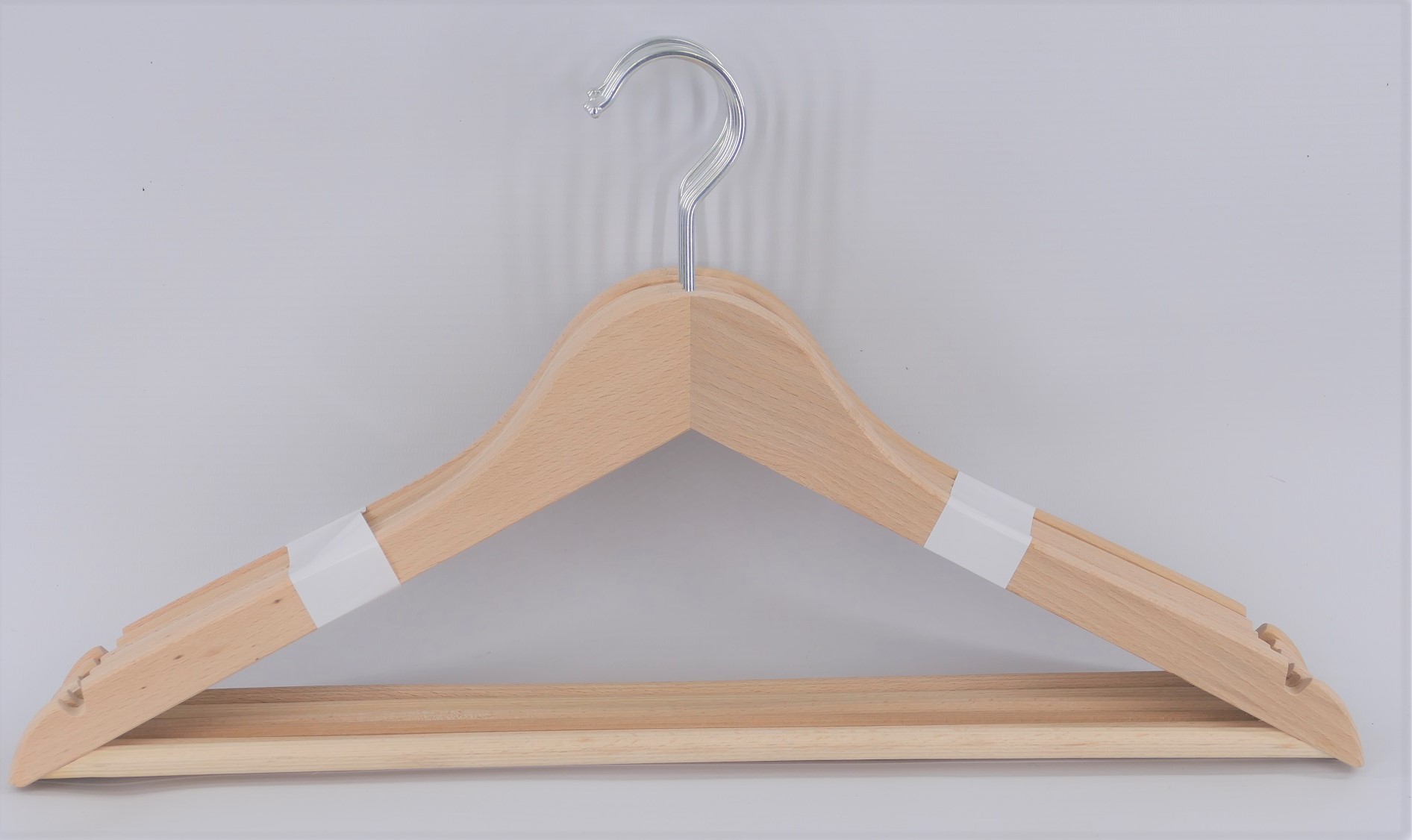 Holzbügel mit Steg (6er Set)