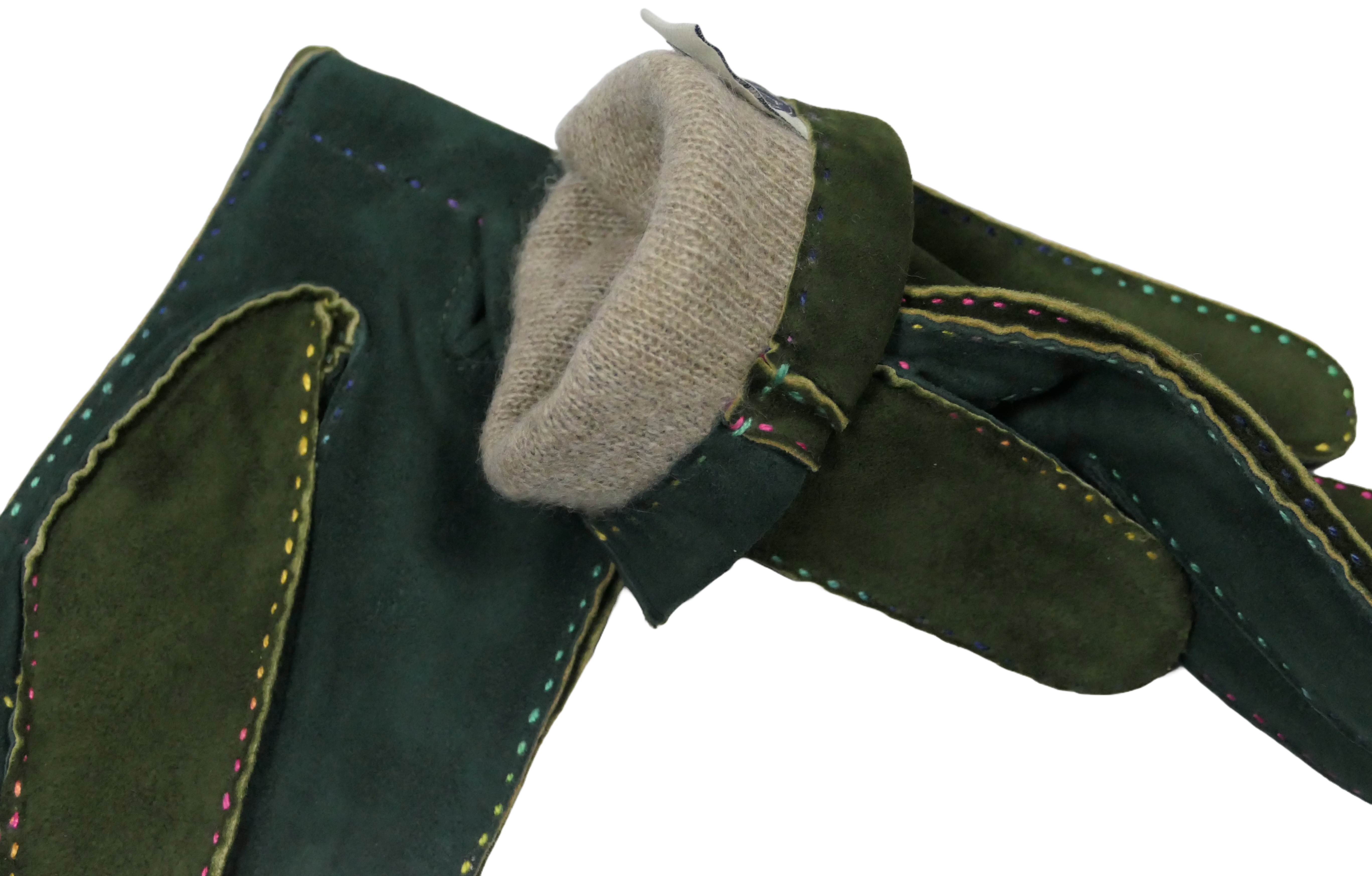 Goatskin gloves green